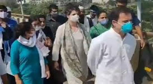 हाथरस पैदल जा रहे राहुल गाॅधी को पुलिस ने किया गिरफतार